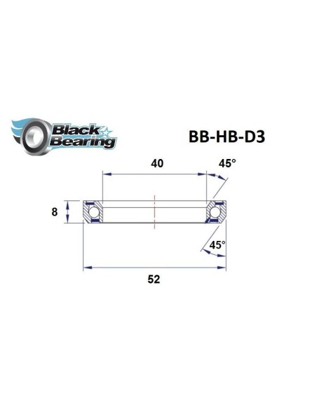 Roulement Direction Blackbearing 40 x 52 x 8mm 45/45°