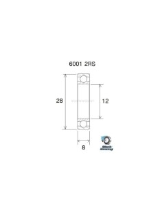 Roulement Black Bearing 6001-2RS 2