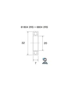 Roulement Black Bearing B5 61804-2RS / 6804-2RS 2