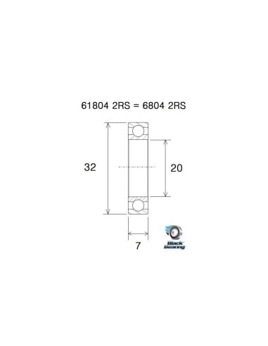 Roulement Black Bearing B5 61804-2RS / 6804-2RS