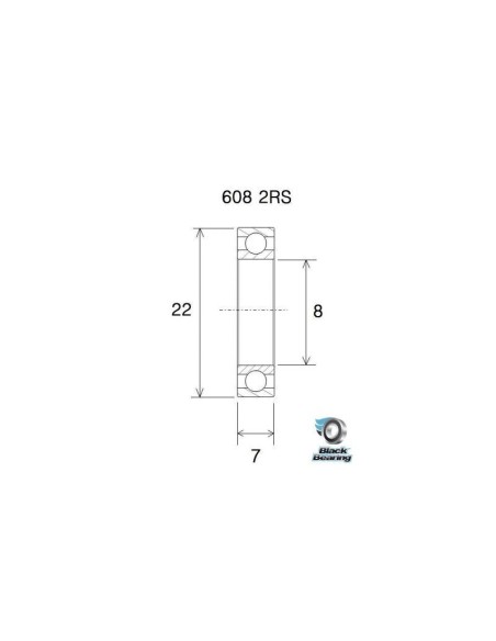 Roulement Black Bearing B5 608-2RS