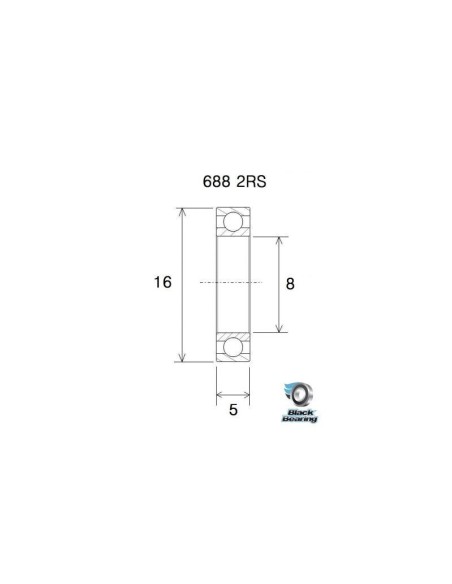 Roulement Black Bearing B5 688-2RS B5