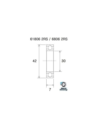 Roulement Black Bearing B5 61806-2RS /  6806-2RS