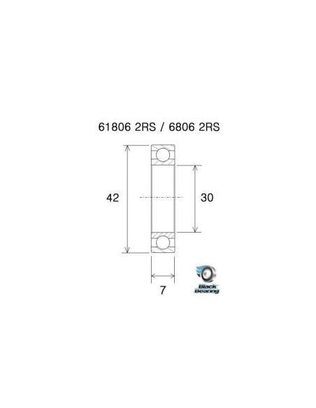 Roulement Black Bearing B5 61806-2RS /  6806-2RS