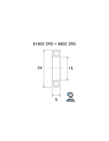 Roulement Black Bearing Max 61802-2RS / 6802-2RS