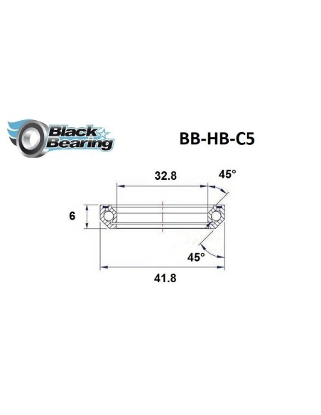 Roulement Direction Black Bearing C5 32.8x41.8x6 45/45°