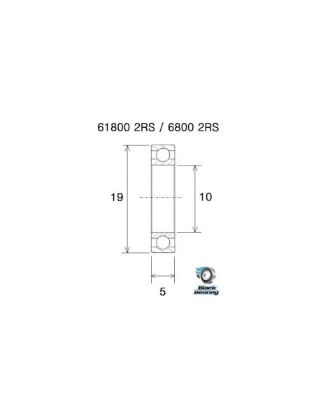 Roulement Black Bearing Max 61800-2RS / 6800-2RS