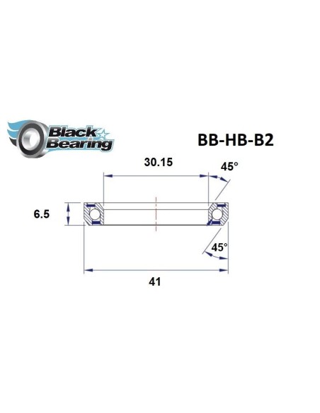 Roulement direction Black Bearing B2 30.15 x 41 x 6.5 mm 45/45