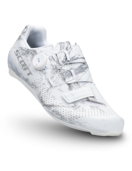 Chaussures vélo route Scott Road Team Boa blanc/gris