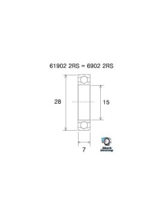 Roulement B5 Black Bearing 61902-2RS / 6902-2RS 2